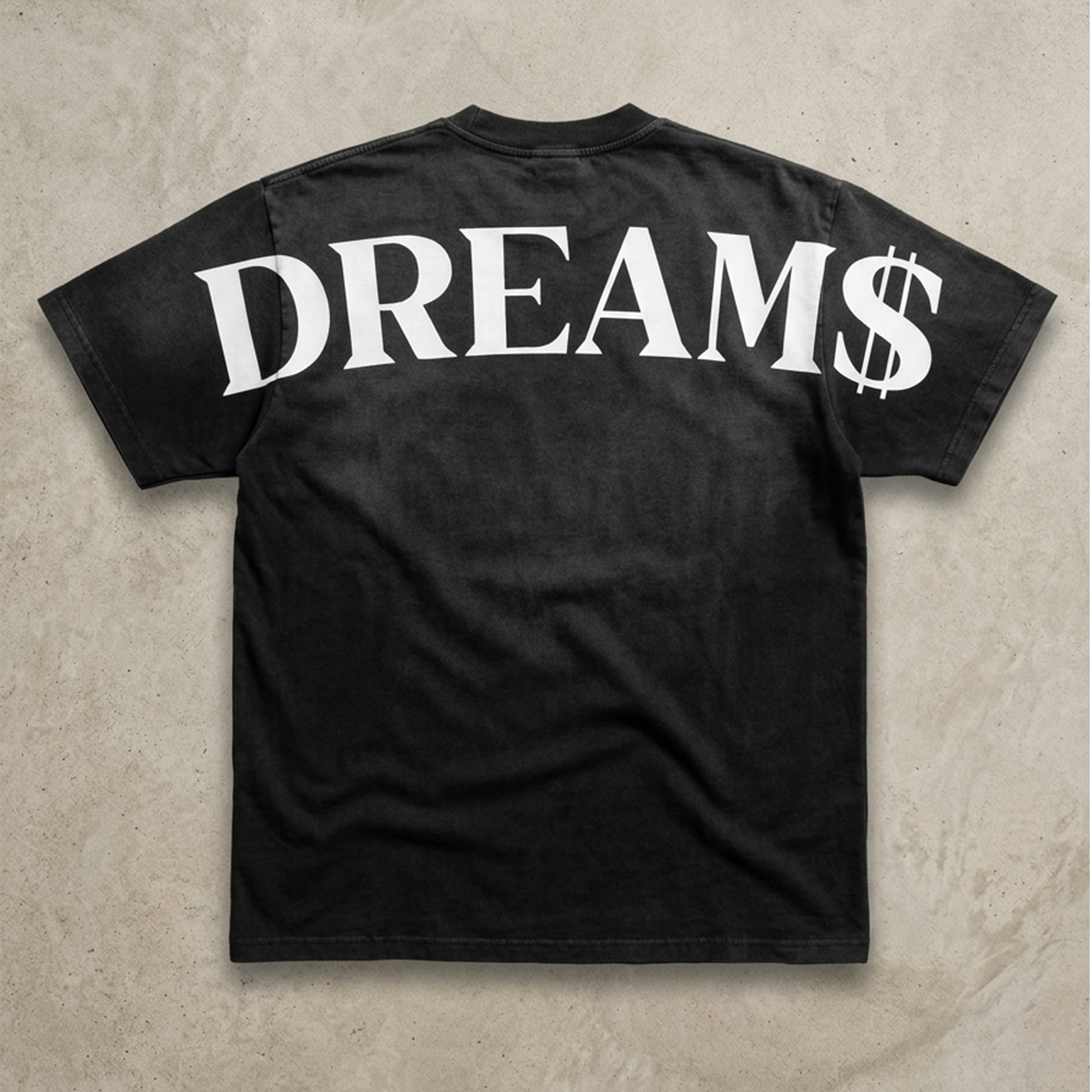 PLAYERA DREAM$ Color negro sun fade